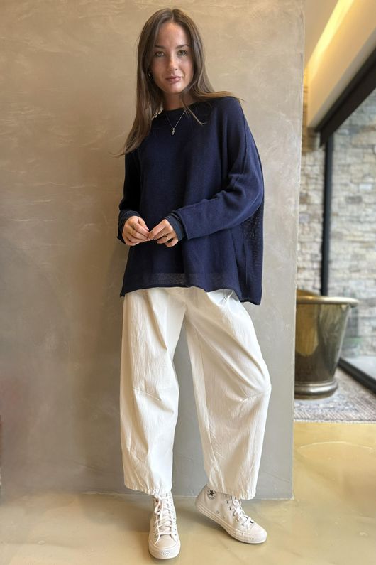 Conrad Slouch Cotton Knit Navy